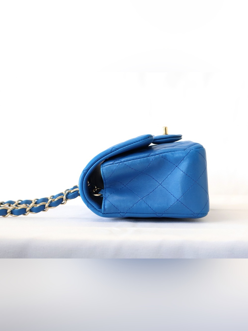 Chanel Lambskin Quilted Mini Rectangular Flap Royal Blue - Picture 6 of 10